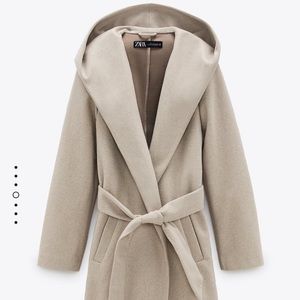 ZARA beige hooded coat